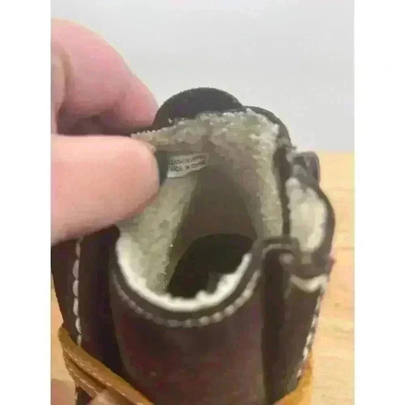 Tommy Girl Brown Suede Wedge Ankle Boots Sherpa Lined Women's Sz 7 Stylish - Picture 2 of 12